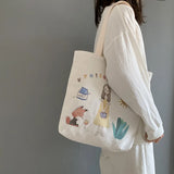Canvas Shoulder Bag Japanese Students School Tote Bag