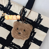 Women's Shoulder Bag Check Zipper Shopper Bag