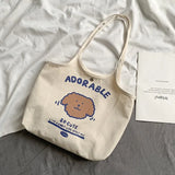 Canvas Women's Shoulder Bag Large Capacity Fruit Print Handbag