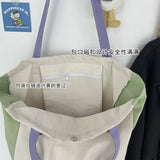 Canvas Women's Shoulder Bags Large Capacity Letter Print Casual Tote Bag