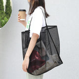 Qyahlybz Casual Grid Handbag Women Hollow Tote Bag