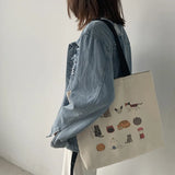 Retro Harajuku Canvas Shoulder Bag for Women