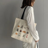 Retro Harajuku Canvas Shoulder Bag for Women