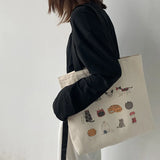 Retro Harajuku Canvas Shoulder Bag for Women
