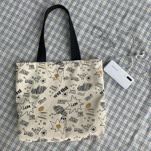 Large Capacity Canvas Women's Shoulder Bag Japanese Students Tote Bag