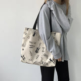 Large Capacity Canvas Women's Shoulder Bag Japanese Retro Ulzzang