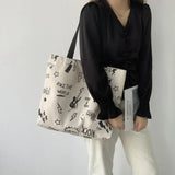Large Capacity Canvas Women's Shoulder Bag Japanese Retro Ulzzang