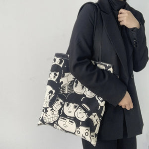 Large Canvas Shoulder Bag for Students