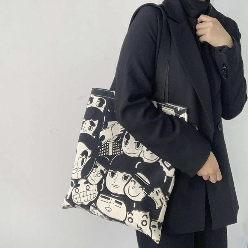 Large Canvas Shoulder Bag for Students