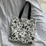 Graffiti Canvas Women's Shoulder Tote Bag Shopping Bags