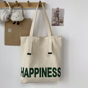 Large Capacity Canvas Shoulder Bag for College Students