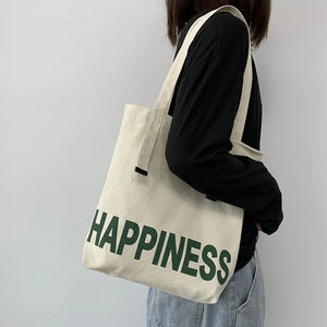 Large Capacity Canvas Shoulder Bag for College Students