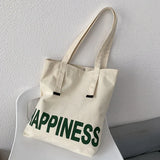 Large Capacity Canvas Shoulder Bag for College Students