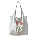 Tulip Canvas Women's Shoulder Bag Large Capacity Students Class Bag