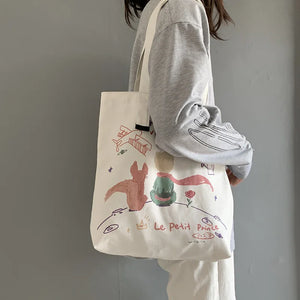 Women's Canvas Shoulder Bag Cartoon School Bags