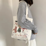 Women's Canvas Shoulder Bag Cartoon School Bags