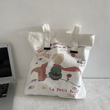 Women's Canvas Shoulder Bag Cartoon School Bags