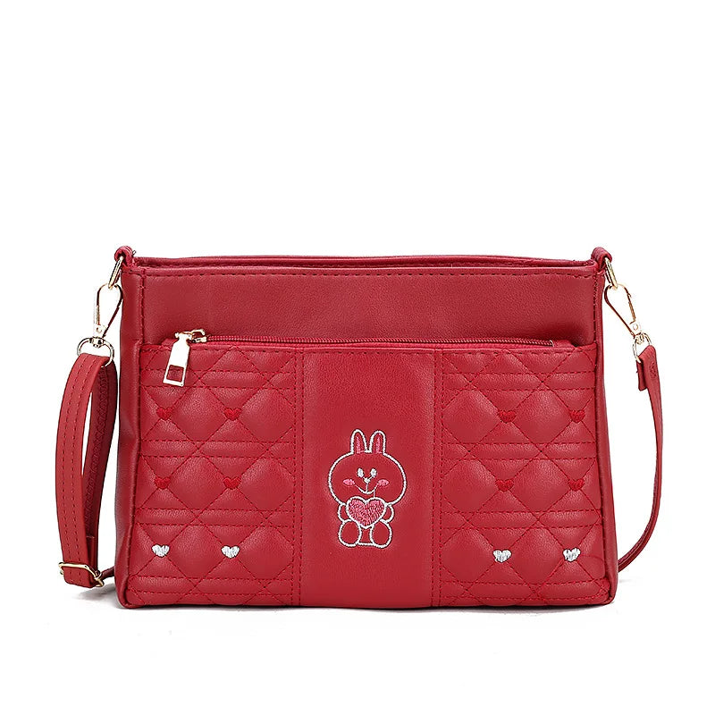 R070 Shoulder Messenger Bag Rhombus Small Square Bag Composite Fiber Leather