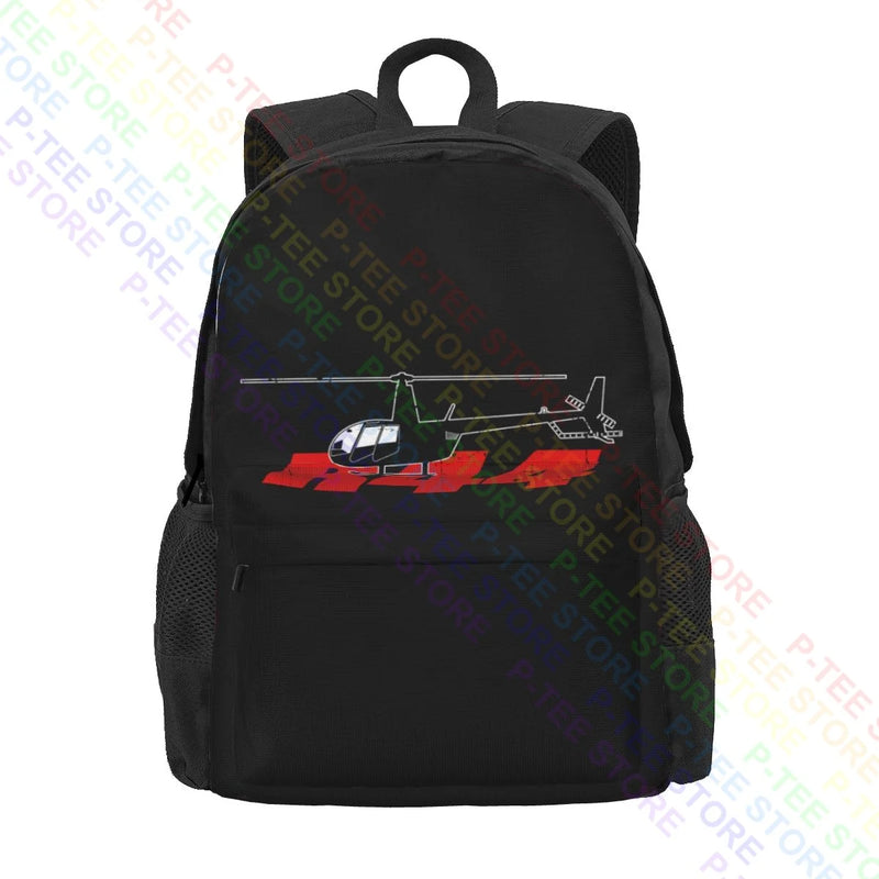 R44 Helicopter Pilot Aviation Backpack School Gym Tote Bag