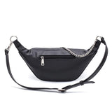 High PU Leather Fanny Pack Waist Bag with Chain