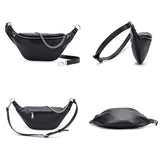 High PU Leather Fanny Pack Waist Bag with Chain
