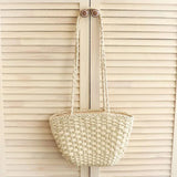 Bohemian Straw Beach Bag Crossbody Tote