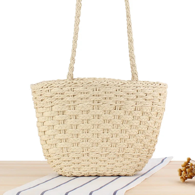 Bohemian Straw Beach Bag Crossbody Tote