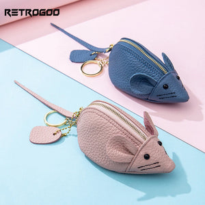 Mouse Lipstick Coin Purse Leather Mini Wallet