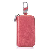 Leather Car Key Holder Wallet Zipper Unisex Key Bag