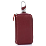 Leather Car Key Holder Wallet Zipper Unisex Key Bag
