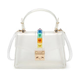 PVC Rivet Handbag Candy Flap Jelly Bag Red Yellow Green