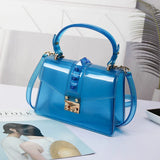 PVC Rivet Handbag Candy Flap Jelly Bag Red Yellow Green