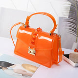 PVC Rivet Handbag Candy Flap Jelly Bag Red Yellow Green