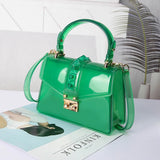 PVC Rivet Handbag Candy Flap Jelly Bag Red Yellow Green