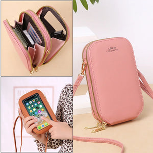 RFID Anti-theft Female Touch Screen Phone Bag Ladies Women Vertical