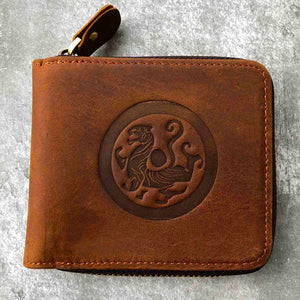 RFID Blocking Leather Wallet for Men with Zipper