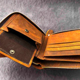 RFID Blocking Leather Wallet for Men with Zipper