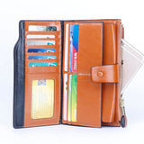 RFID Blocking Leather Women Wallet Lady Leather Purse Oil Wax Leather