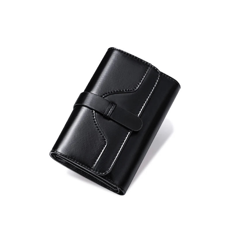 RFID Blocking Leather Women Wallet Medium Ladies Wallets and Purses