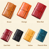 RFID Blocking Leather Women Wallet Medium Ladies Wallets and Purses
