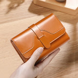 RFID Blocking Leather Women Wallet Medium Ladies Wallets and Purses