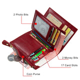 RFID Blocking Women Wallet Lady Leather Purse Coin Purse
