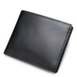 RFID Blocking Men's Oil Wax Skin Wallet Cow Leather Short Wallet
