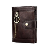 RFID Crazy Horse Leather Slim Wallet for Men