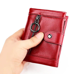 RFID Crazy Horse Leather Slim Wallet for Men