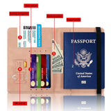 RFID Leather Passport Bag Business Passport Covers Multi-Function Document Pack
