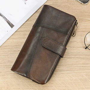 RFID Leather Men's Long Purse Wallet Clutch Phone Holder Business