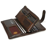 RFID Leather Men's Long Purse Wallet Clutch Phone Holder Business