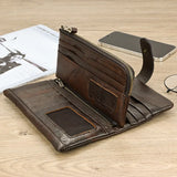 RFID Leather Men's Long Purse Wallet Clutch Phone Holder Business