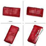 RFID Wallet Women Leather High Cow Leather Long Womens Wallets Ladies Clutch